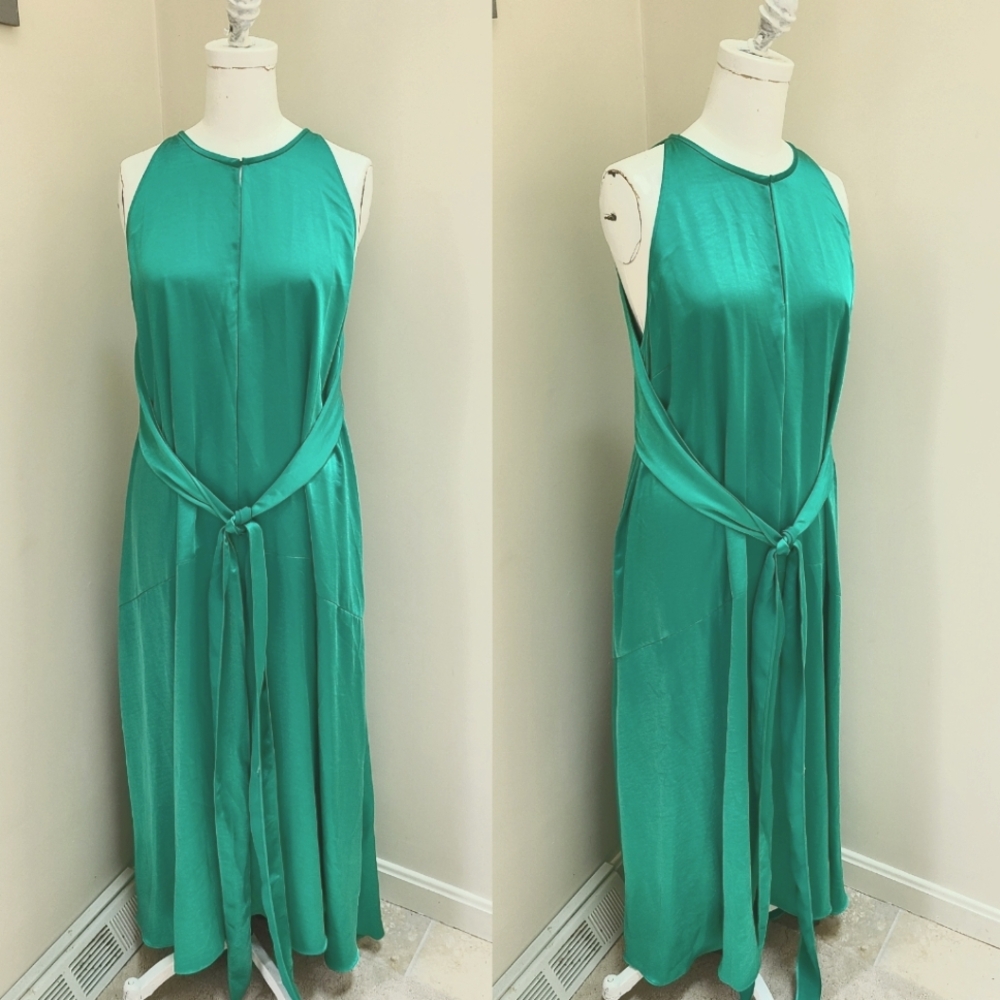 Ted Baker Green Satin Tie Dress